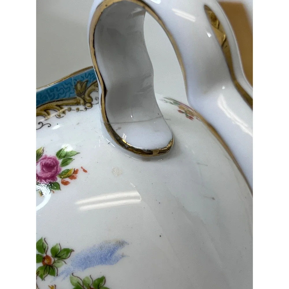 Royal Albert Chelsea Bird Coffee Set Pot 4 Demitasse Cups Saucers Bone China